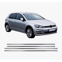 Volkswagen Golf 7 Uyumlu 2013-2020 Krom Cam Çıtası 4 Parça Paslanmaz  Çelik