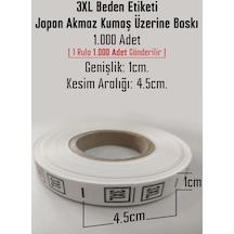 3XL Beden Etiketi / Tırnak Etiketi ( 1 Rulo x 1000 Adet )