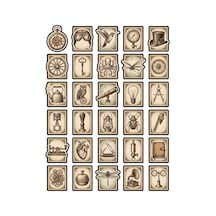 30 Adet Vintage Steampunk Pul Sticker Seti - Laptop Defter Scrapbook İçin Estetik Paket Çok Renkli