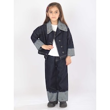 Xo Kids Kız Çocuk 3lü Alt Üst Kombin Takmı 4-13 Yaş Set0478 Mavi