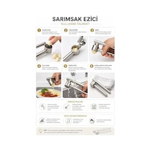 Pratik Metal Sarımsak Ezici Ergonomik Saplı Güçlü Sıkım Kolay Temizlenir Dayanıklı Mutfak Tipi Sarımsak Presi Sarımsak Öğütücü Ezme Aparatı Ev Ve Profesyonel Kullanıma Uygun Açık Gri