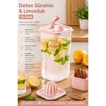 Porsima 06-1109 Detoks Sürahi & Limonluk Şeffaf 1,5 L - Pembe