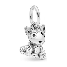 Nur Silver Tasmalı Köpek Gümüş Charm Nur-bl00143