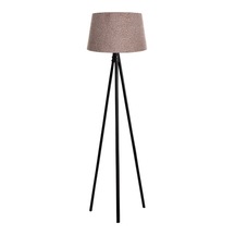 Oval 3 Ayak Tripod Lambader Abajur Köşe Lambası Ahşap Siyah Diğer