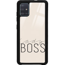 Samsung Uyumlu A51 Lady Boss Tasarımlı Glossy Telefon Kılıfı Siyah