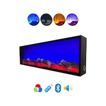 Arif Şömine Dekoratif Elektrikli Yapay Şömine - 150x40x15 Cm - Farklı Renk Modları, Kumandalı, Bluetooth