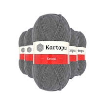 5 Adet Kristal Çift Katlı El Örgü Lif İpi Orta Gri K1002