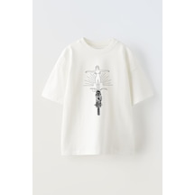 Thewert Unisex Illustration For Deus Ex Machina Tasarım Baskılı Pamuk Beyaz Oversize T-shirt