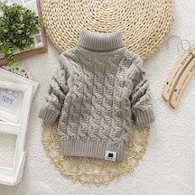 Gri Kızlar Sonbahar Bahar Giyim Kız Kazak Çocuk Giyim Çocuk Kız Kış Sıcak Giysiler Gri