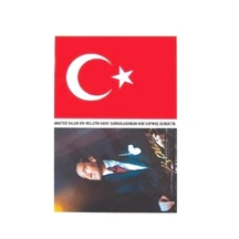 Türk Bayrağı Bayrak - Atatürk Yapışkanlı Çıkartma 12x17cm - 10 Adet Kırmızı