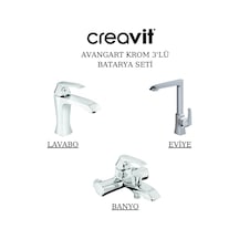 Creavit Avangart Lavabo Banyo Eviye Bataryası 3'lü Set AG1500-AG2500-AG8500 Krom Creavit Avangart Lavabo Banyo Eviye Bataryası 3'lü Set AG1500-AG2500-AG8500 Krom