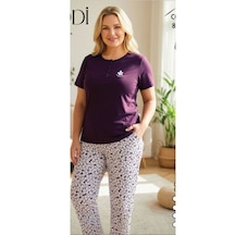 Melodi 8067 %100 Pamuk Kısa Kol Kadın Pijama Takımı Mor
