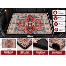 Tüm Araçlara Uyan 75x100 Cm Dijital Baskılı Oto Bagaj Halısı Kaymaz Tabanlı, Siyah Biyeli, Dekoratif Araç Bagaj Paspası 75cmx100cm