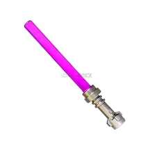 Star Wars Minifigür Aksesuarı, Işın Kılıcı, Lightsaber, Şeffaf Pembe Renkte Ve Metalik Gümüş Kabzalı