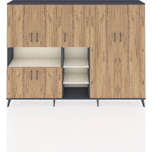 Arges Dolap 13 Raflı 7 Kapaklı 220x30x163 Antrasit-çam/aytaşı Antrasit-çam/aytaşı