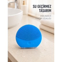 Titreşimli Silikon Yüz Temizleme Cihazı Mavi Şarjlı Cilt Bakım Fırçası - Lisinya