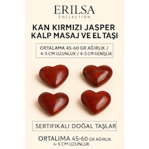 Sertifikalı Kan Kırmızı Jasper Kalp Masaj Ve El Taşı Güç, Kararlılık Ve Enerji Dengeleyici Kristal