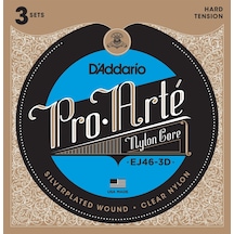 Daddarıo Ej46-3d 3'lü Paket, Klasik Gitar Tel Seti, Pro-arte, Sılve