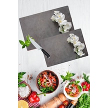 2' Li Takım 30X40 Cm Ve 20X30 Cm White Desenli Cam Kesim Tablası