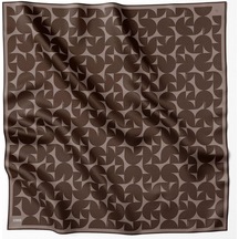 Belli Twill İpek Eşarp - 4117-86 Kahve Kahve