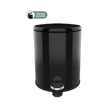Cigo 6 Lt Yumuşak Kapanan Pedallı Banyo Mutfak Ofis Çelik Çöp Kovası - Siyah & İç Kısım Siyah-7314
