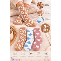 Footmania Kadın 3''lü Peluş Çorap Seti Soft Touch Çok Renkli