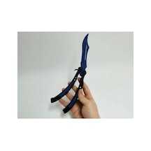 Cs2 Kelebek/butterfly Bıçak Plastik Kapalı Mavi Oyuncak 3d Keskin Değil