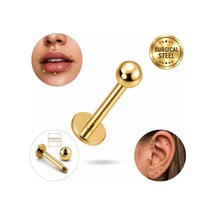 Labret Piercing Stud Cerrahi Çelik Tragus Conch Helix Dudak çok renkli