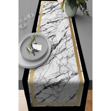 Gold Çerçeveli Desen Premium Masa Örtüsü Runner Rnr246n11