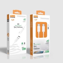 Lucatech Lk-208 120w 3a Turbo Hızlı Şarj Kablosu Type-c'den Type-c'ye 1m