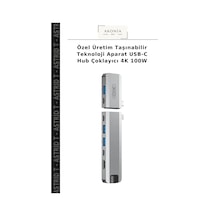 Özel Üretim Taşınabilir Teknoloji Aparat Usb-c Hub Çoklayıcı 4k 100w