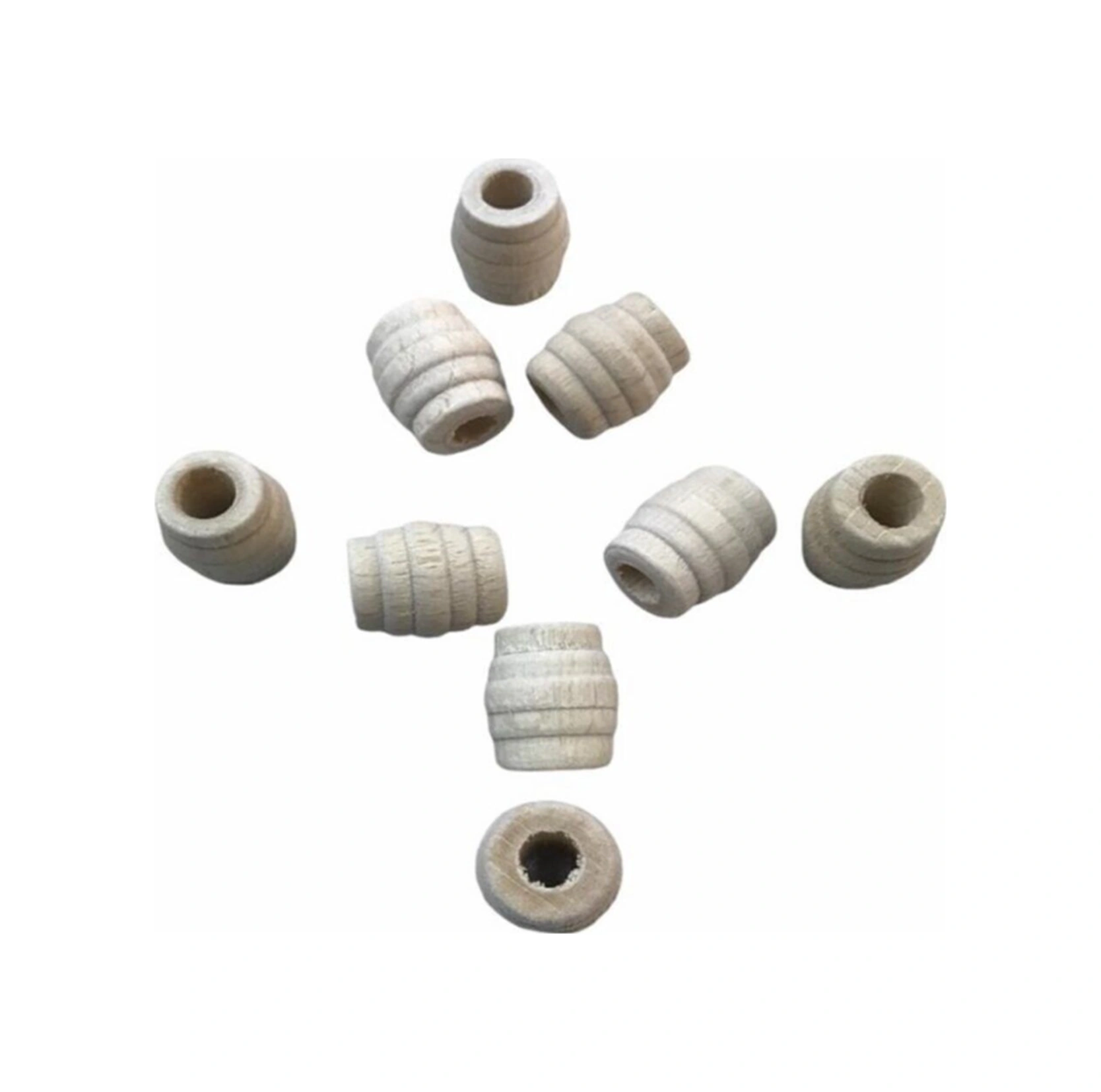16 Mm Makarna Model Ham Ahşap Boncuk - 25 Adet