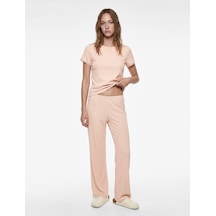 Koton Bisiklet Yaka Kısa Kollu Pijama Takımı Gül Kurusu 6slk40060mk