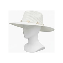 Aresshop Kadın Güneşlik Şapka Fotr Beyaz