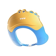 Teltree Küçükler İçin Su Geçirmez Şampuan Sapkası, Ayarlanabilir Kafa Çapı, Geniş Su Engeli Ve Kulak Koruması, Sevimli Krokodil Desenli Sarı