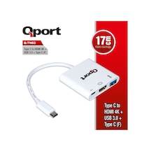 Qport Q-th03 Type C Hdmı 4k+usb3.0+type C F 4k Ç