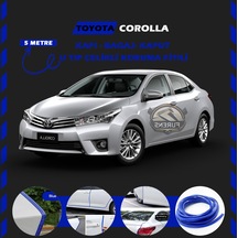 Toyota Corolla Uyumlu Oto Araç Kapı Koruma Fitili 5metre Parlak Mavi Renk