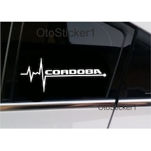 Oto Sticker Seat Cordoba Nabız Kalp Atışı Sticker 2 Adet