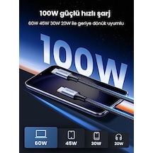 100w Usb C Kablosu Pd3.0 Hızlı Şarj Kablosu Pps 15 Pro Max Macbook Pro M2 Macbook Air M2 Galaxy S25 Ultra İle Uyumludur. 3m