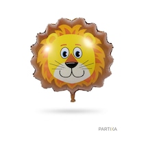 Safari Aslan Kafa Folyo Balon 35x42 Cm Safari Temalı Çocuk Doğum Günü Parti Süsü Çok Renkli