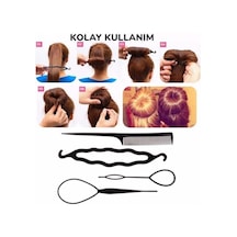5 Li Karışık Siyah Renk Saç Örme Ve Topuz Tokası Seti, Kadın Çocuk Mandal Lastik Toka Seti, Kız Çocuk Toka Diğer