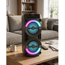 Hubrendy Tekno Taşınabilir Bluetooth Hoparlör Rgb Işık Efektli Stereo Ses