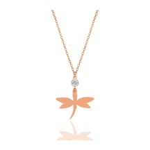 Gümüş Rose Zirkon Taşlı Yusufçuk Kolye Gümüş Rose Zirkon Taşlı Yusufçuk Kolye