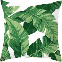 Sones Tropikal Bitkiler Yastık Kılıfı Polyester Dekoratif Yastık Kılıfları Yeşil Yapraklar Yastık Kılıfı Kare 45cm X45cm 2