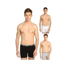 Erkek Beyaz 3'lü Paket Elastan Likralı Boxer Siyah,beyaz,gri