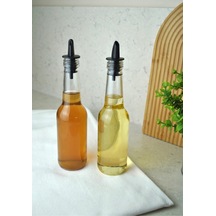 2 Adet 250 Ml Cam Yağdanlık Sirkelik Sosluk Şişesi Silikon Tıpalı Zeytinyağı Sıvıyağ Yağlık Şişe Şeffaf