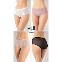 Kadın Dantelli 4'lü Paket Külot Asorti-1 C5t0n5o408 001