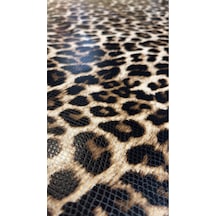 Leopar Desenli Suni Deri Ayakkabılık, Çantalık, Döşemelik Leopar