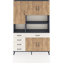 Arges Dolap 9 Raflı 5 Çekmeceli 5 Kapaklı 132x30x195 Antrasit... Antrasit