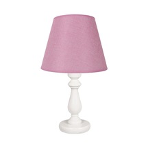 Dekovien Modern Ahşap Ayaklı Kumaş Pembe Abajur